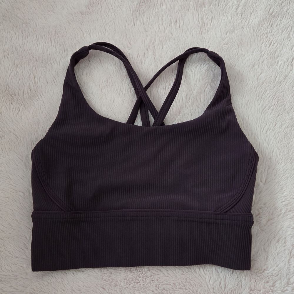 Lululemon Ribbed Longline Sports Bra Purple
